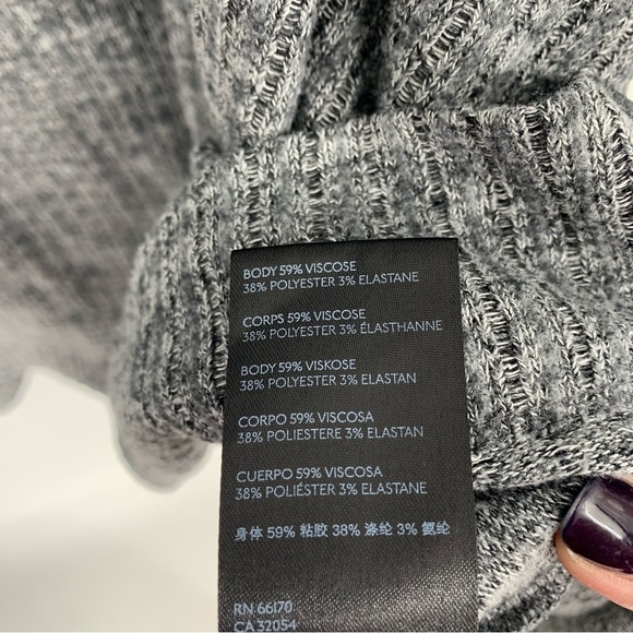 maeve anthropololgie gray ribbed knit cowl neck pullover sweater womens xl - Picture 6 of 7